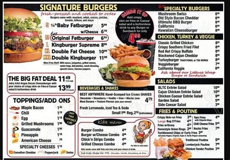 fatburger menu|fatburger canada menu.